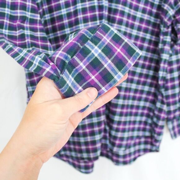 Vineyard Vines Men’s Whale Shirt Long Sleeve Buttonup- XL, Purple Plaid - Picture 4 of 6